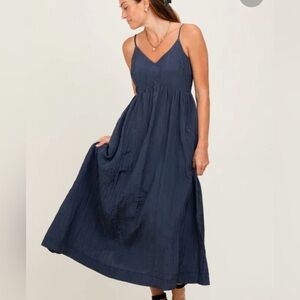 Pinkblush Maternity Navy Blue Maxi Dress